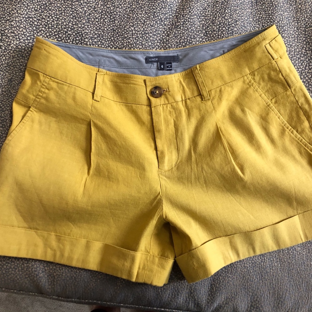 Vince Mustard Linen Shorts - Size 6